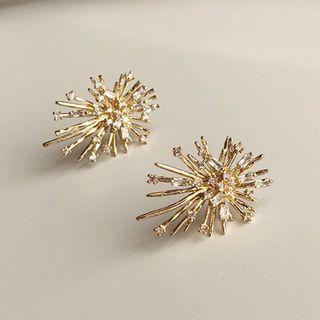 Rhinestone Star Stud Earring 1 Pair - Fireworks - One Size