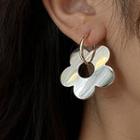 Flower Drop Earring Earring - Flower - Silver - One Size