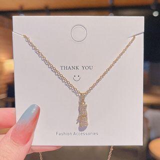 Rhinestone Pendant Alloy Necklace X554 - Gold - One Size