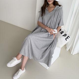 Flared Midi Hoodie Dress