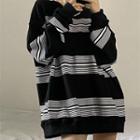 Striped Sweatshirt Black & Gray - One Size