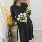 Godet-side Long T-shirt Dress