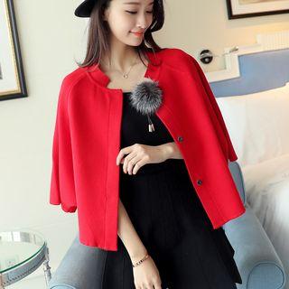 Pompom 3/4 Sleeve Cardigan
