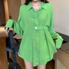 Buttoned Strap Shirt