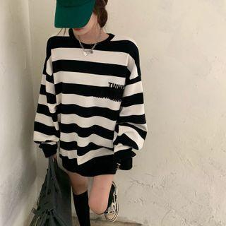 Embroidered Loose-fit Sweatshirt As Shown In Figure - One Size