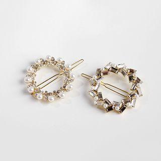 Bead And Rhinestone Hoop Hair Clip