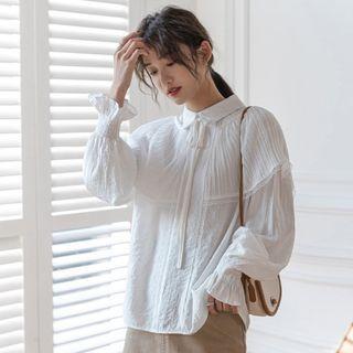Lace Trim Capelet Blouse