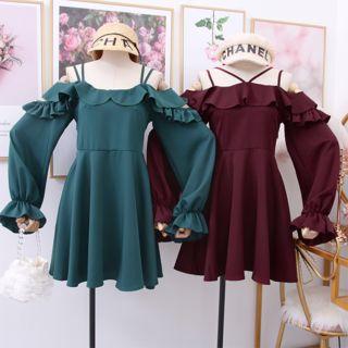 Off-shoulder Ruffled Mini Dress