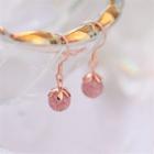 Faux Crystal Sterling Silver Dangle Earring 1 Pair - Eh0943 - Earrings - Rose Gold - One Size