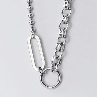 Chain Geometric Necklace Silver - One Size