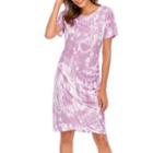 Short-sleeve Tie-dyed Mini T-shirt Dress
