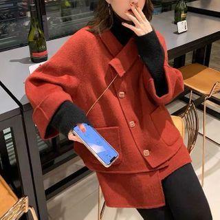Set: Single-breasted Jacket + Mini A-line Skirt