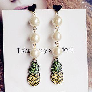 Pineapple Faux Pearl Drop Earrings