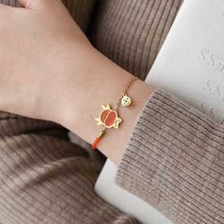 Ox Stainless Steel Red String Bracelet Gold - One Size
