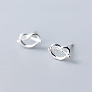925 Sterling Silver Knot Earring 1 Pair - Earrings - One Size