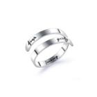 Simple And Fashion Geometric Opening Adjustable 316l Stainless Steel Ring Silver - One Size
