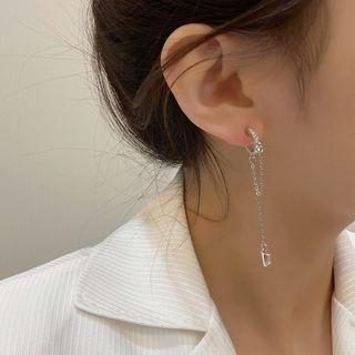 Alloy Open Hoop Earring 1 Pair - S925 Silver Needle - Earring - Silver - One Size