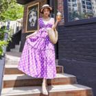 Polka-dot Maxi Pinafore Dress