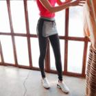 Drawstring-waist Inset Skirt Yoga Leggings