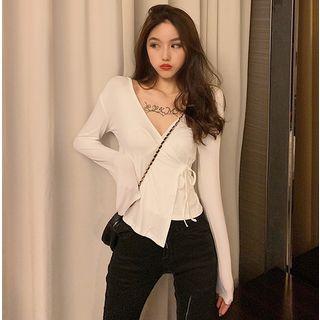 Tie-waist Wrapped T-shirt