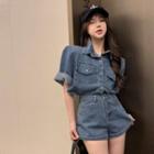 Denim Shorts / Denim Shirt