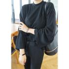 Mock-neck Bell-sleeve Top