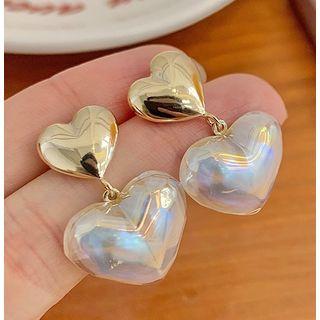 Faux Pearl / Heart Fabric Earring