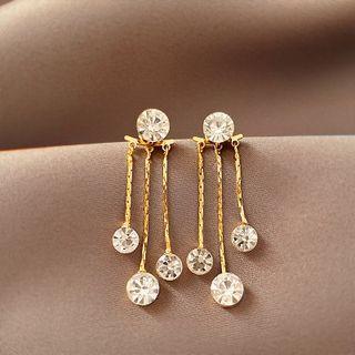 Rhinestone / Faux Pearl Alloy Fringed Earring