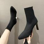 Plain Pointy-toe High-heel Short Boots