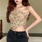 Spaghetti Strap Floral Mini A-line Dress / Tube Top