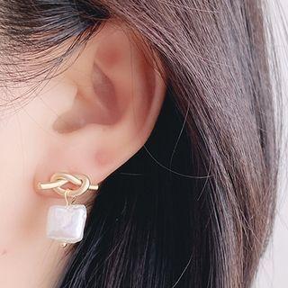 Knot Alloy Pearl Dangle Earring