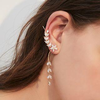 Faux Crystal Branches Dangle Earring 1 Pair - 925 Silver - One Size