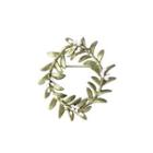Fashion And Elegant Enamel Green Leaf Circle Imitation Pearl Brooch Silver - One Size