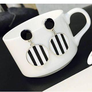 Striped Circle Statement Earring