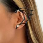 Rhinestone Wing Ear Cuff 1 Pc - Black - One Size