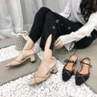 Faux Suede Studded Accent Cross Strap Sandals