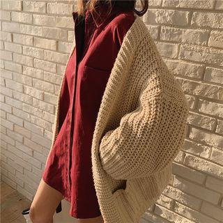 Plain Shirt / Open Front Cardigan