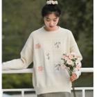 Flower Sweater White - One Size