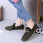 Faux Suede Fluffy Trim Loafers