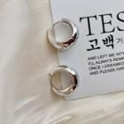Polished Alloy Hoop Earring 1 Pair - Silver - One Size