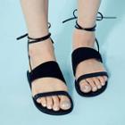 Strappy Cowhide Flat Sandals