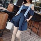 Short-sleeve Cold Shoulder Playsuit