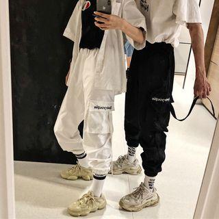 Couple Matching Lettering Cargo Harem Pants