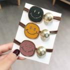 Faux Leather Smiley Hair Tie