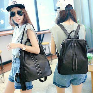 Faux Leather Zip Detail Backpack