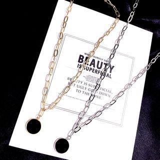 Disc Pendant Chunky Chain Necklace