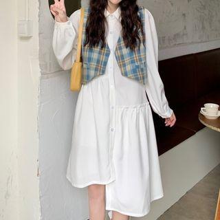 Midi A-line Shirt Dress / Vest