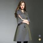 Double-breasted Gradient Trench Coat With Sash