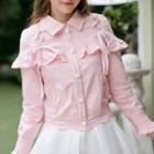 Frill Trim Denim Jacket