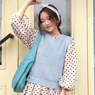 Lace Up Detail Knit Vest